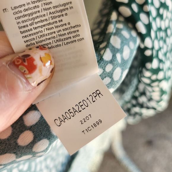 Cupshe Maxi Dress Green and White Tie Front Medium NWT - Picture 8 of 8